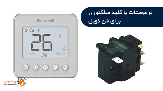 ترموستات با کلید سلکتوری برای فن کویل