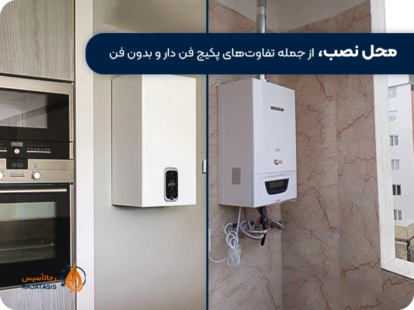 تفاوت پکیج فن دار و بدون فن از نظر محل نصب
